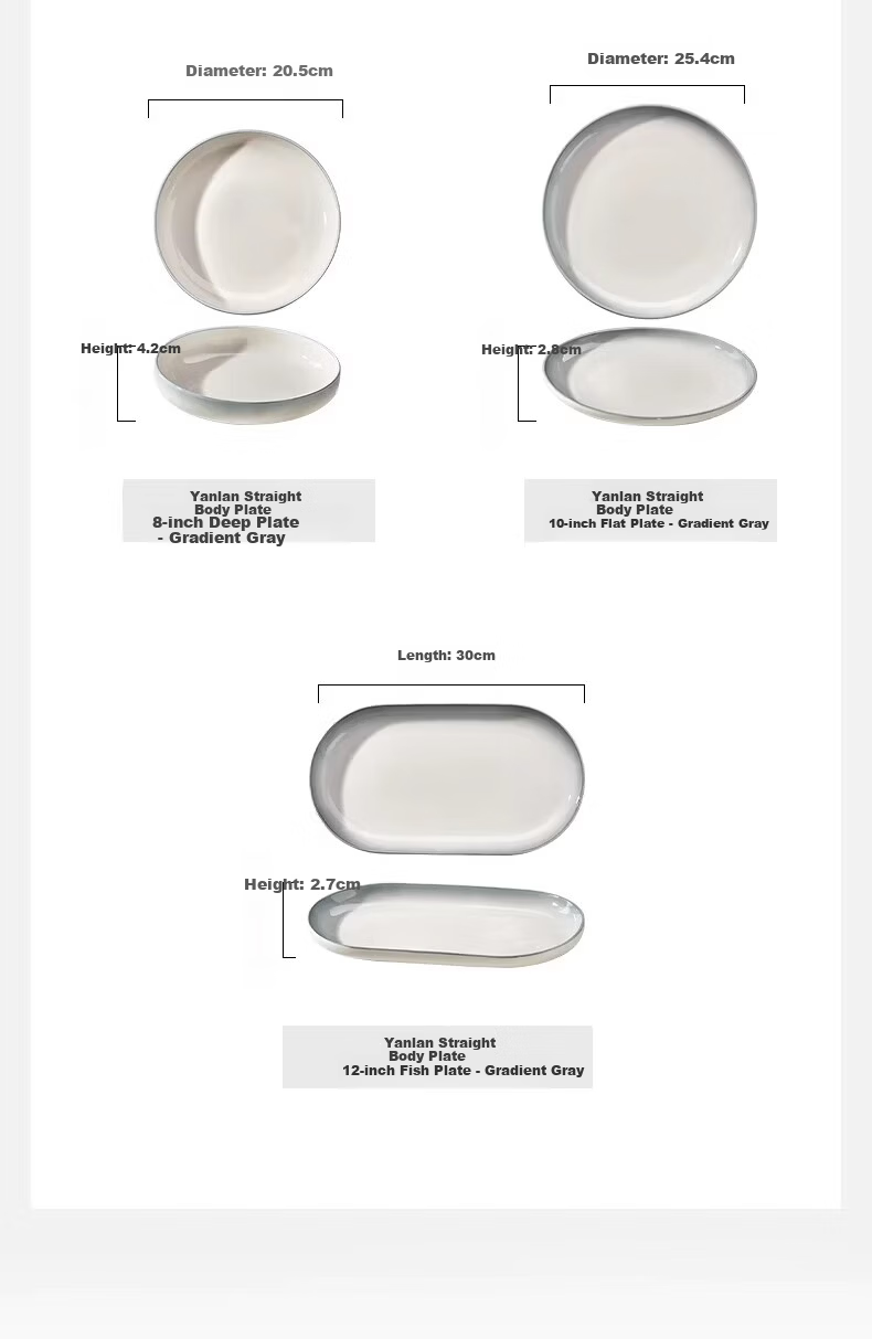 Ink Color Premium Tableware Set Home Use 2026 New High-Value Bowls and Plates Housewarming Ceramic Dinnerware 48 Pieces 8