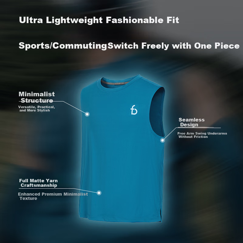 Feibit Sleeveless Vest | Men's Breathable Summer Fitness Shirt Quick-Dry Running Basketball Training Sports Tank Top
