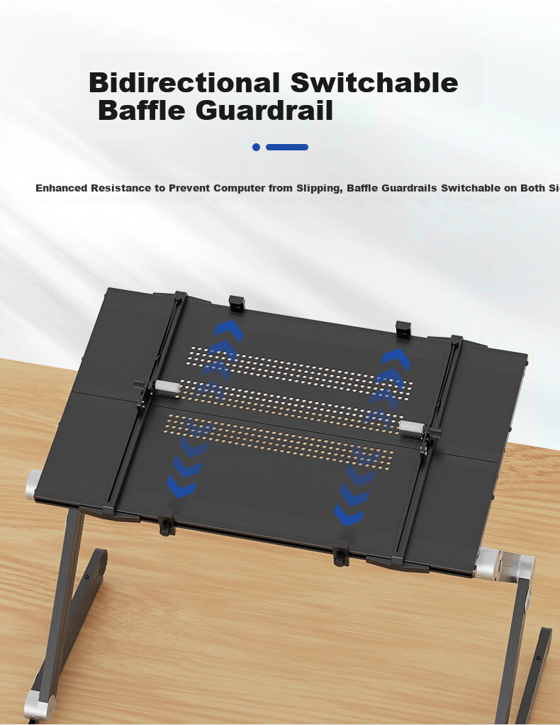 YINO Bed Laptop Table Foldable Lazy Stand Aluminum Portable Adjustable Laptop Desk Large Desktop TX Black 16