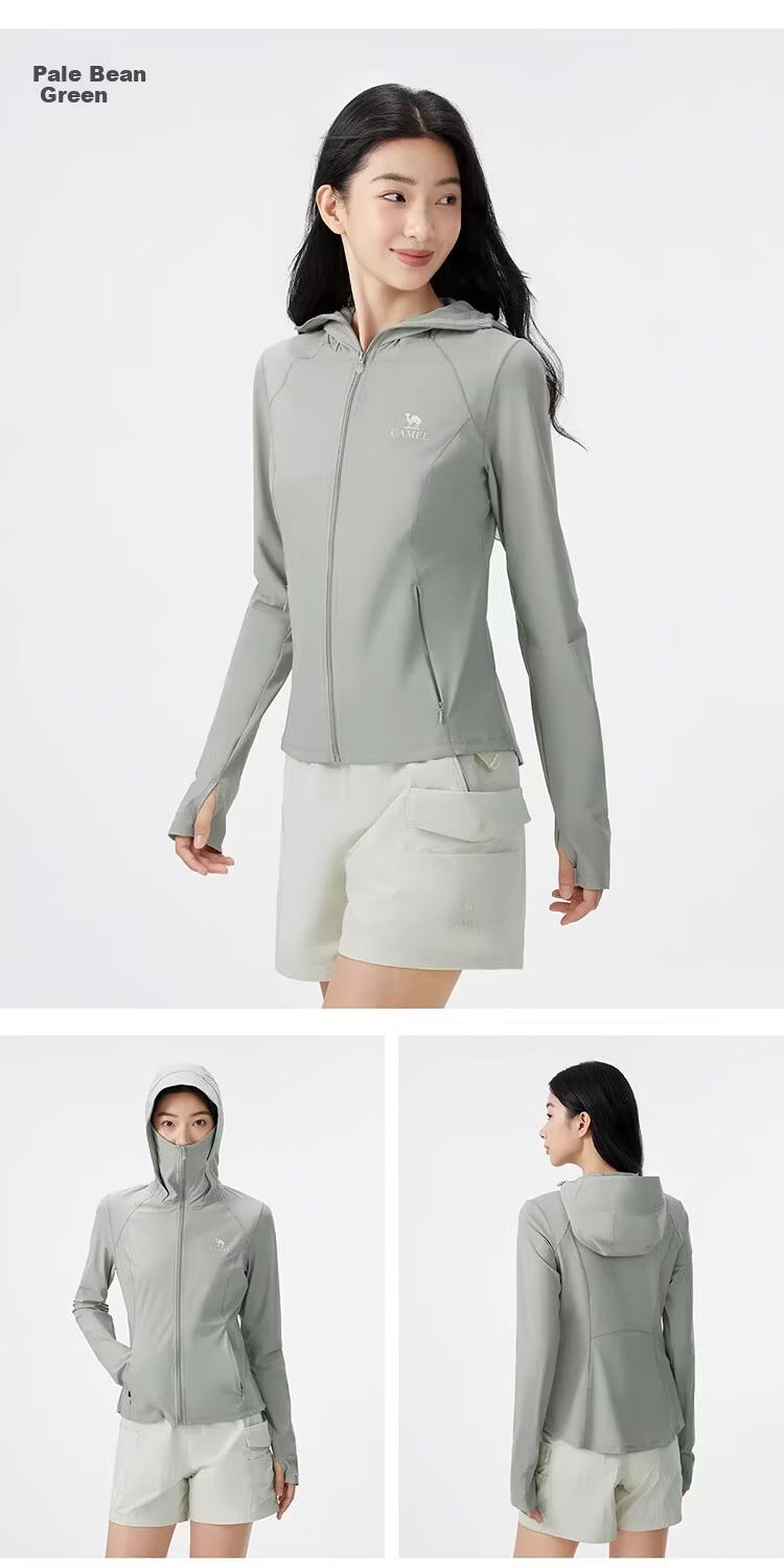 CAMEL Outdoor Original Yarn Sun Protection Jacket 2026 Spring Summer New Women's Ice Cool Breathable Silver Coated Brim Sun Protection Coat 1004 14