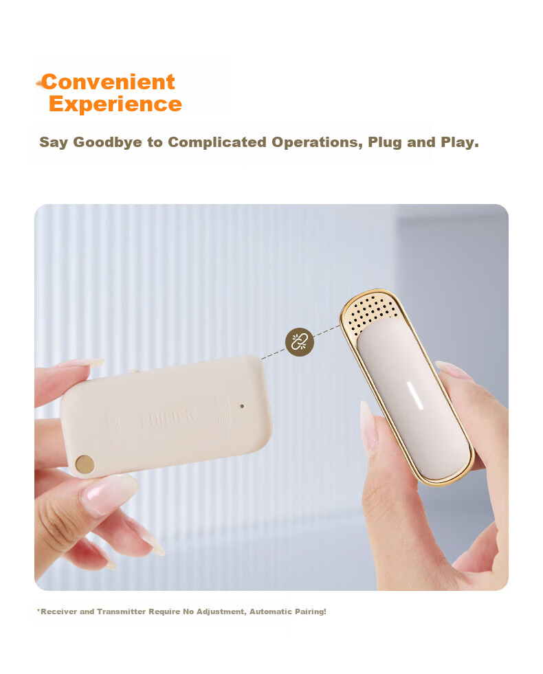 EDIFIER [2026 New Product] MK12 Clip-On Wireless Microphone, Lavalier Amplifier Outdoor Speaker Accessory, Clear Sound Pickup Long Battery Life Anti-Howling, Cloud Rock White 5