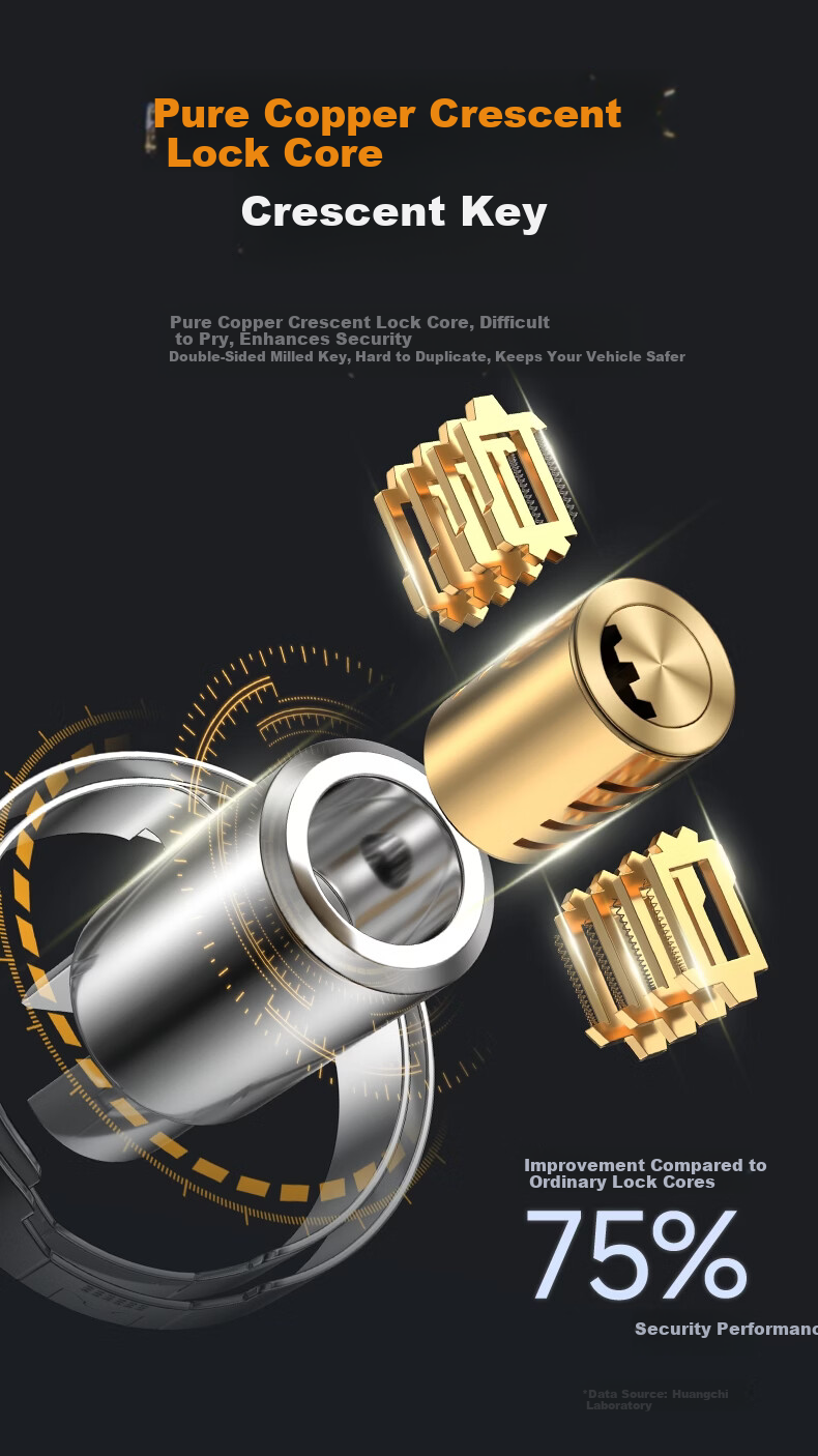 Huangchi Heavy-Duty Anti-Cut Chain Lock for Bicycle, Door, Glass Door, Electric Vehicle, Motorcycle, Anti-Theft 5