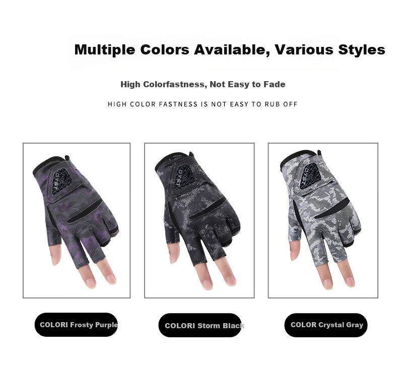 Jian Cai Fishing Gloves Men Outdoor Lure Fishing Cycling Three-Finger Stretchy Sun Protection Non-Slip Wear-Resistant Breathable 4
