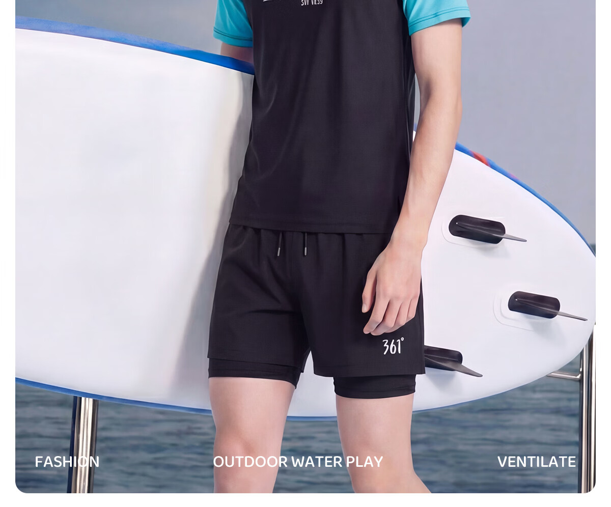 361° Youth Boys' Swimwear Set for Ages 12-18, Large Size Boys' Two-Piece Swimming Trunks for Middle School Students, Hot Spring Swimwear 2