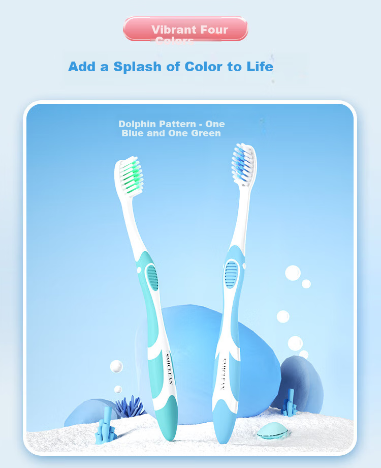 Kejiekejing Sanxiao Group Children's High-Density Soft Bristle Toothbrush 5-12 Years Old Kids Boys Girls Cartoon Design 2-Pack 6