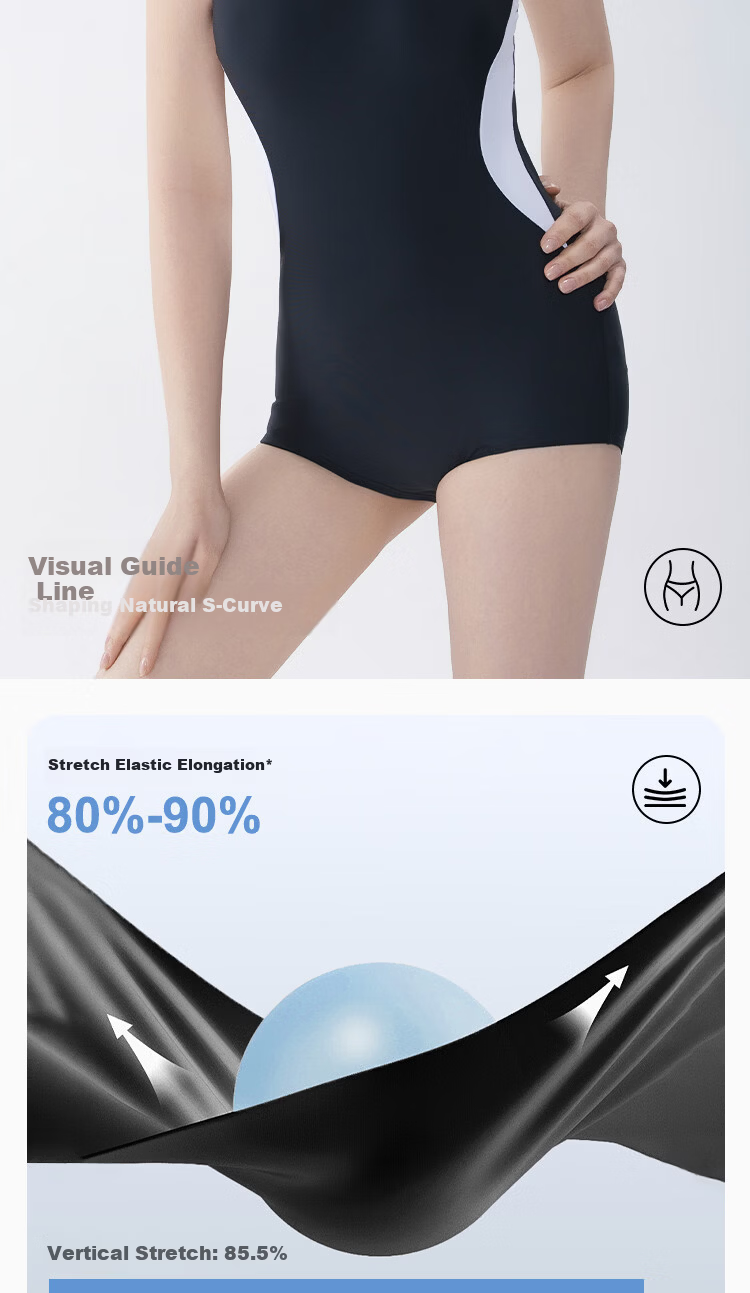 Anta Women's Racing Swimsuit 2026 New Professional Triangle Sports Training Swimsuit Lake Blue/Navy L 4