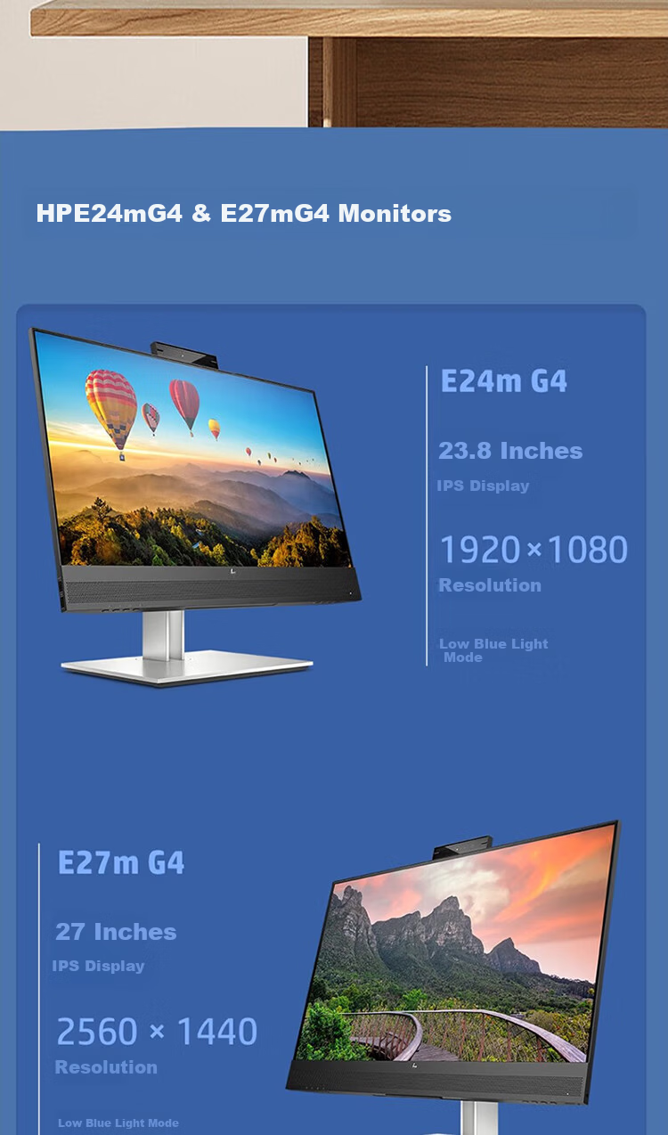 HP E27m G4 27-inch 2K Monitor with IPS Video Conference Camera, Speakers, Microphone, Daisy Chain Support, Nationwide Warranty 3