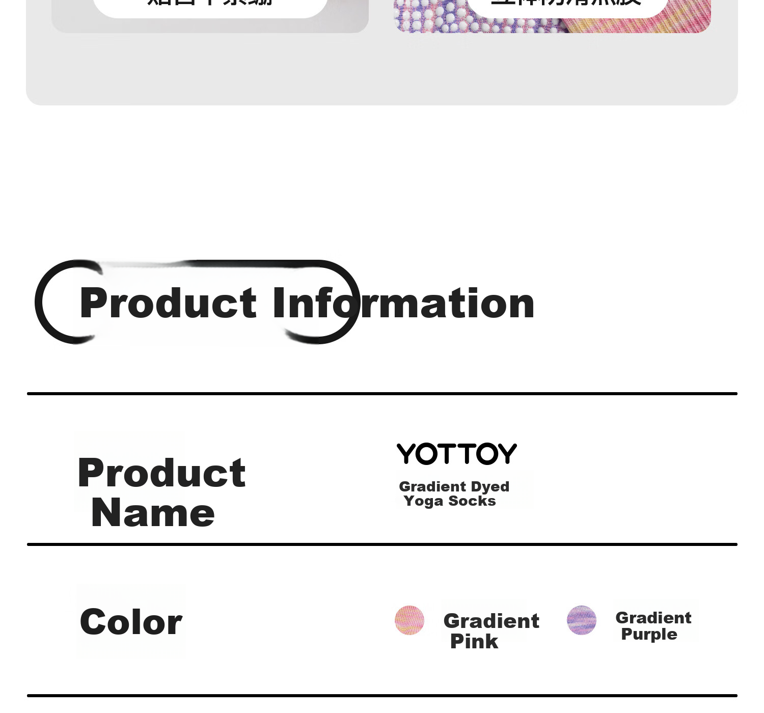 Yottoy Gradient Dyed Non-Slip Yoga Socks for Women Pilates Five-Toe Shoes Summer Indoor Sports Fitness Toe Separator Short - Purple 21