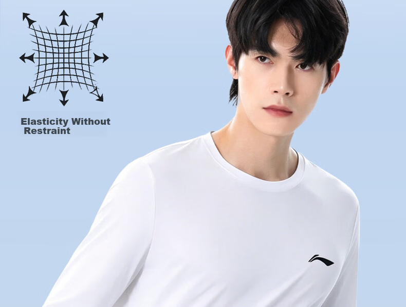 Li-Ning Men's Quick-Dry T-Shirt Short Sleeve Summer Breathable Ice Silk Casual Loose Running Basketball Sports Fitness Quick-Dry Shirt 12