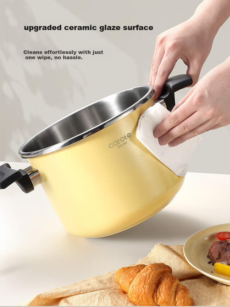Carrot 6L Household Pressure Cooker 304 Stainless Steel Explosion-Proof Gas Stove Compatible Small Manual Locking Pressure Cooker 9