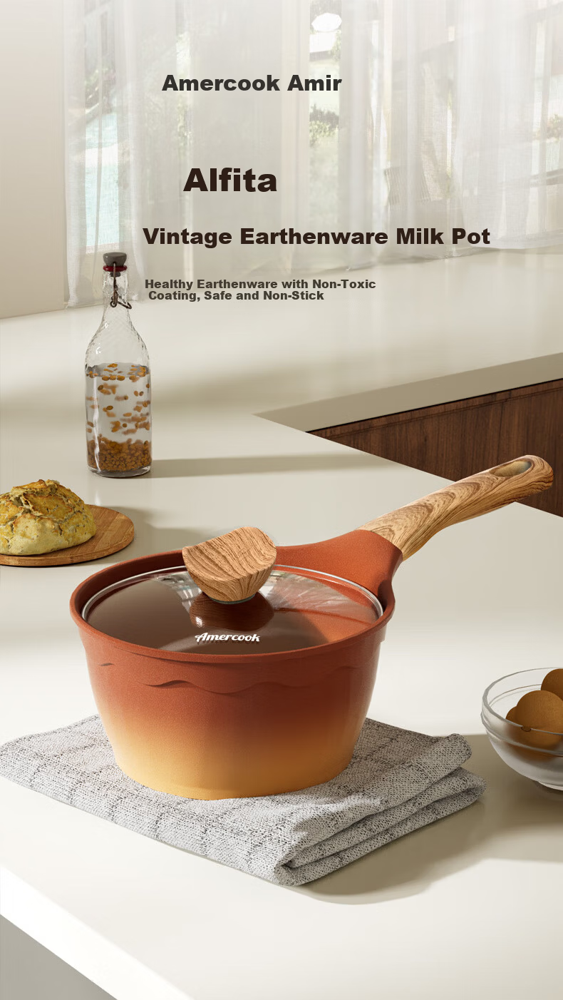 Amercook Clay Milk Pot Non-Stick Baby Food Pot Instant Noodle and Porridge Cooking Pot Amir Pot for Home Induction Cooker and Gas Stove 1
