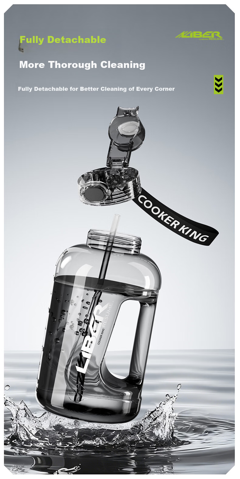 Chuida Huang Sports Fitness Ton-ton Large Capacity Plastic Cup Water Bottle Tritan Graduated Straw Outdoor Sports Water Bottle 11