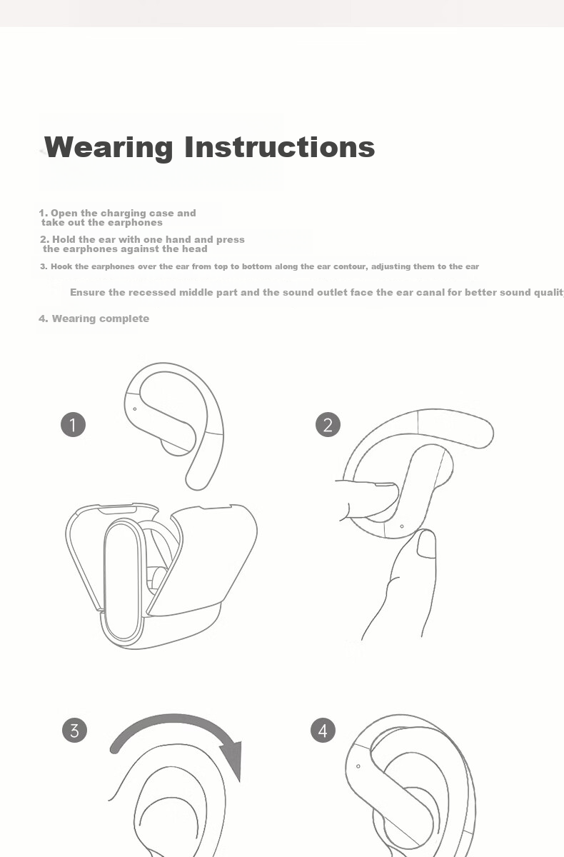 Chengao G13 Black Hanging Ear Bluetooth Earphones AI Call Noise Cancelling In-Ear Sports Running Cycling Earhook Long Battery Life Gaming Low Latency Universal Phone 18