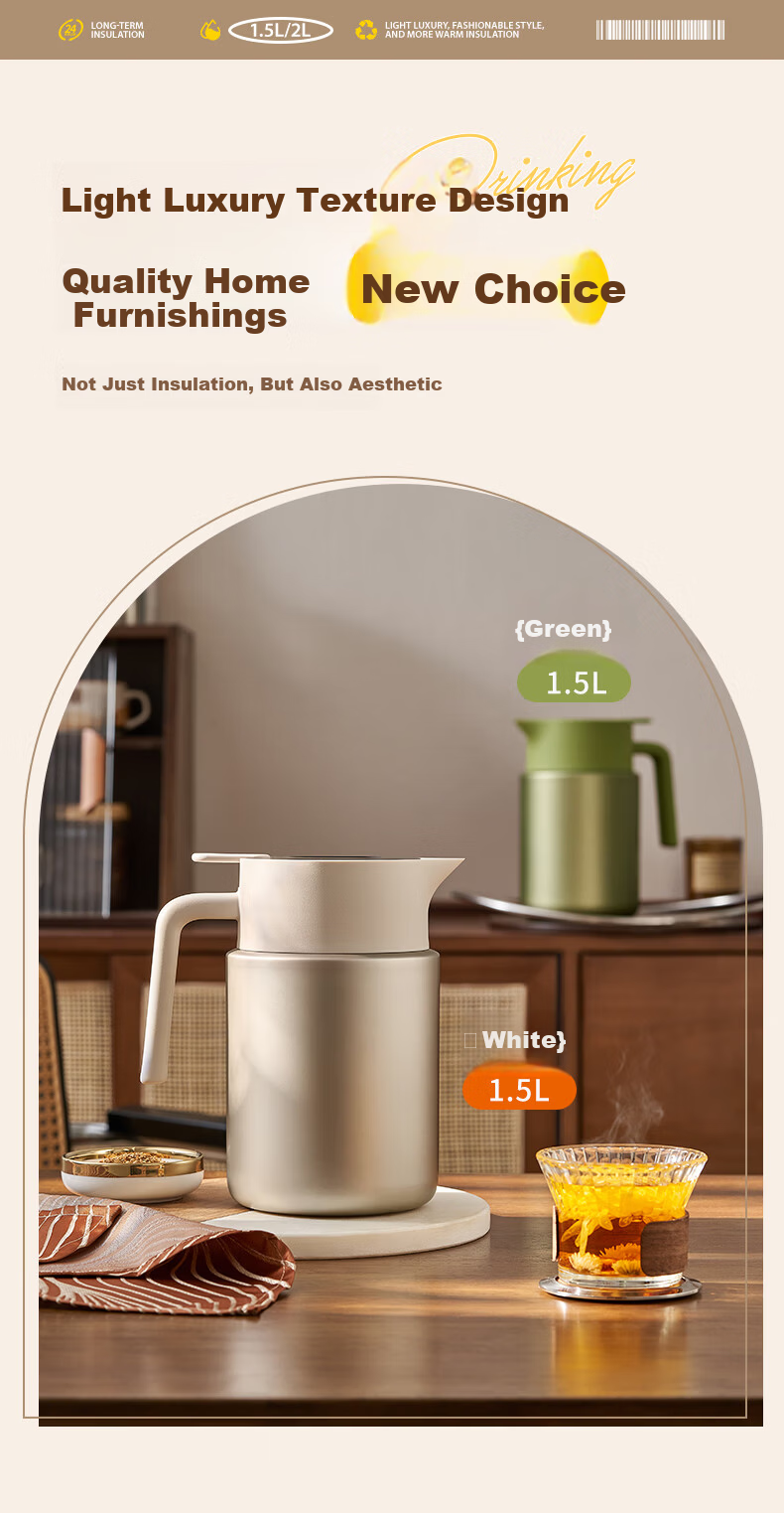 Joyoung Insulated Kettle Household Outdoor Large Capacity Smart Temperature Display Kettle 316L Stainless Steel Insulated Kettle 1.5L 1