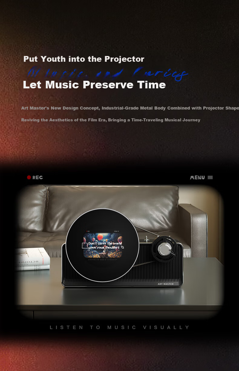 ART' MASTER Retro1 Album Vinyl Lyrics Speaker Bluetooth Desktop Speaker Home Living Room Bedroom Smart Birthday Gift 3