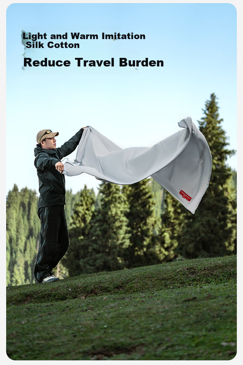 MOBIGARDEN Cambrian Envelope Cotton Sleeping Bag Outdoor Hiking Warmable Spliceable Adult Sleeping Bag NX25662004 Snow Peak White 1