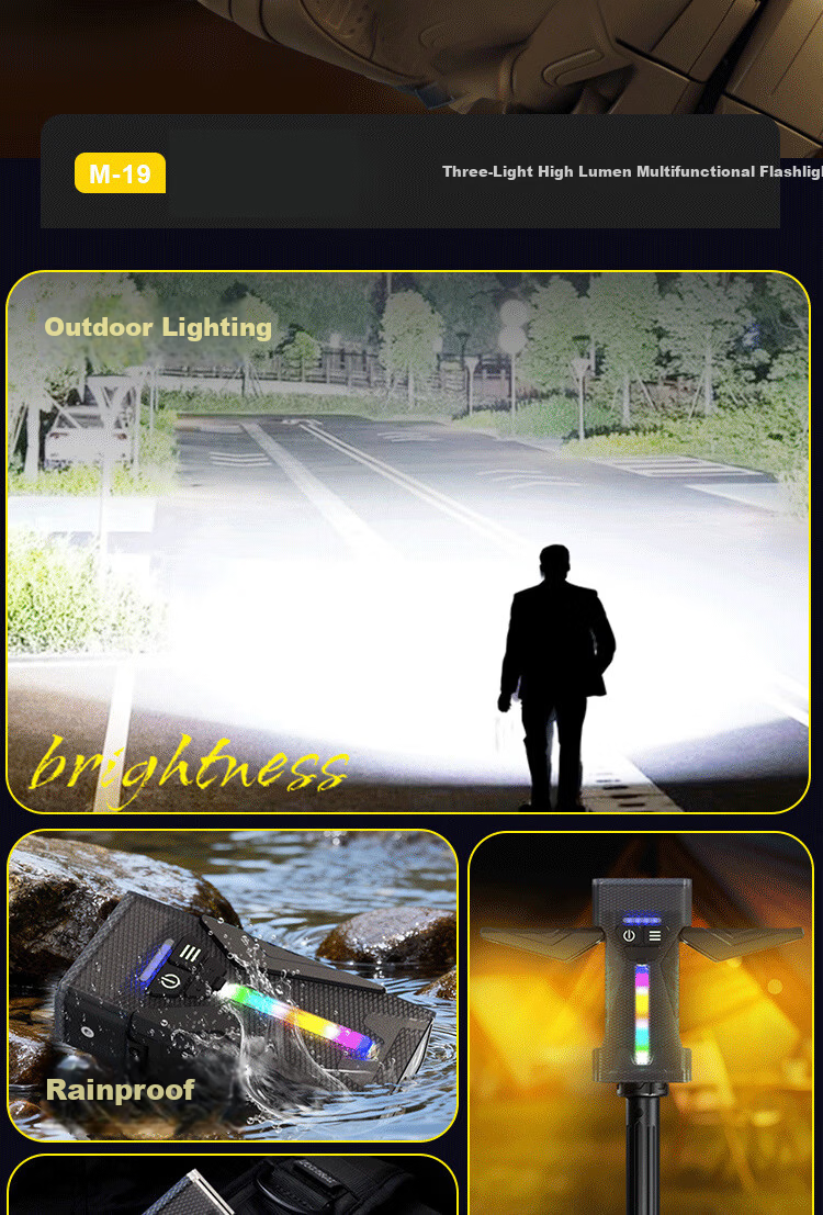 Cavalry Rechargeable Outdoor High-Intensity Floodlight Multifunctional Camping Inspection Work Light Mini Portable Flashlight 2