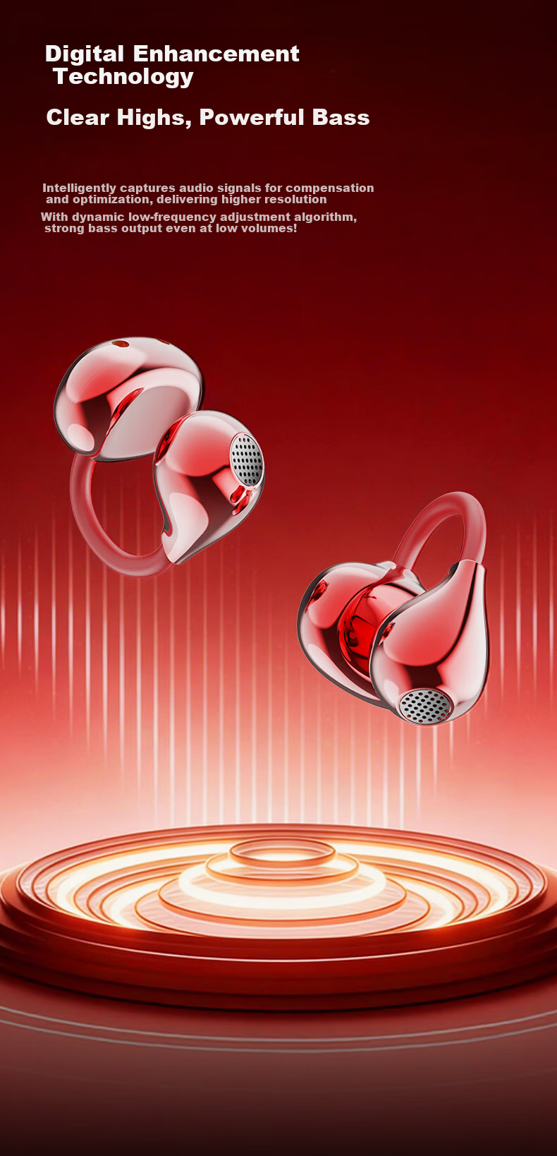 Coca-Cola CX03 Bluetooth Bone Conduction Clip-On Open-Ear Wireless Sports Running Gaming Earphones Long Battery Life 2026 Latest Unisex Student Gift 2