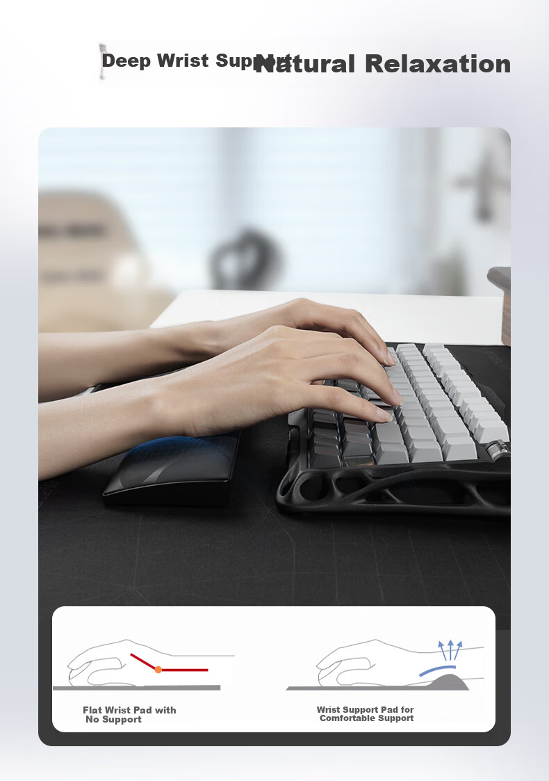 GravaStar Keyboard Accessory, White Keyboard Handrest, Free Gift 3
