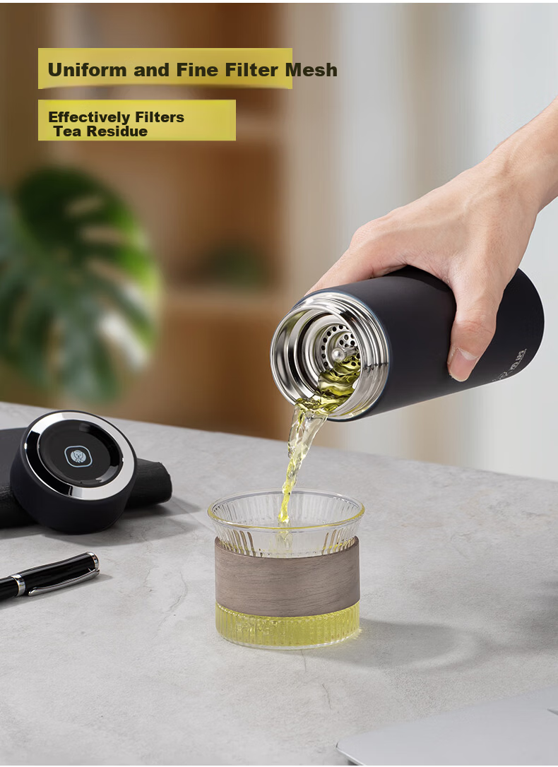 Heenoor Insulated Tumbler 316L Stainless Steel Water Bottle Men's Premium Business Car Tea Cup XN-CB001C Dark Blue 410mL 10