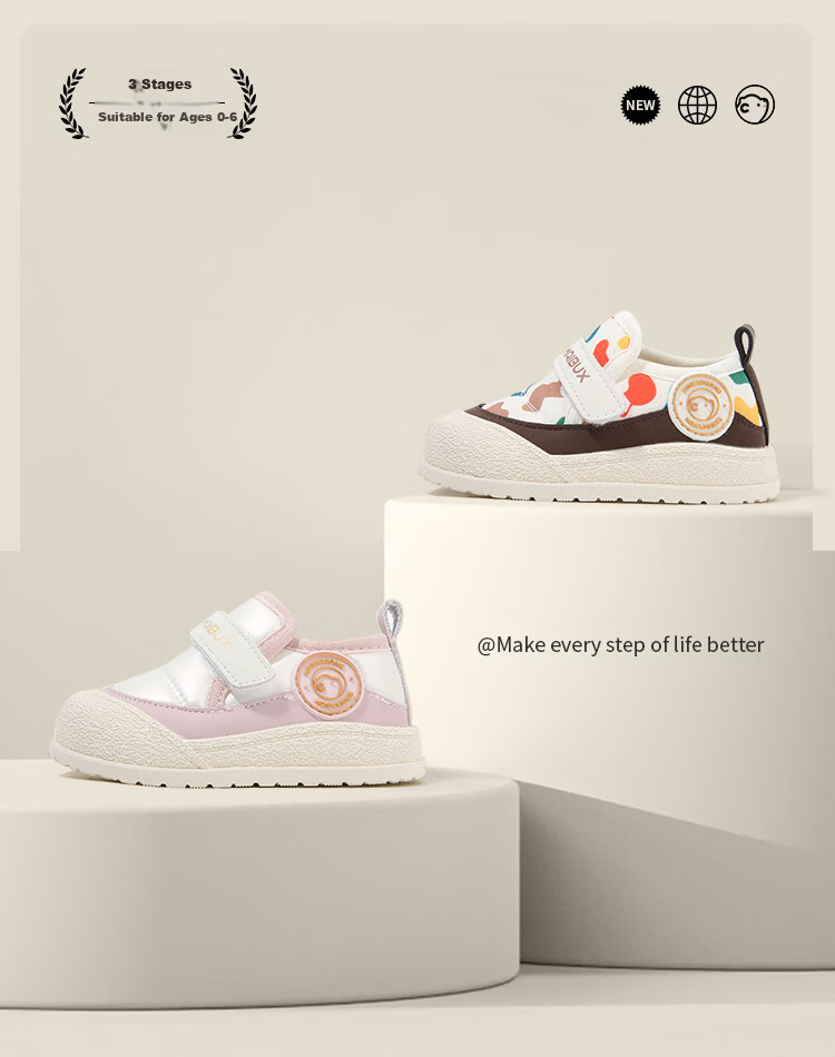 ThomBaker Baby Toddler Walking Shoes Spring Fashion Non-slip Soft Sole Colorful Size 16 1