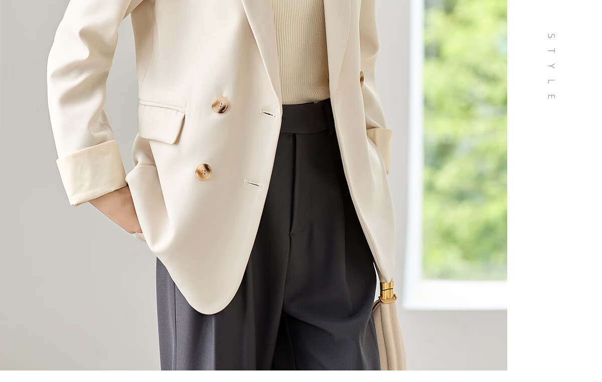 Chushen Spring Autumn Women's Blazer Double-Breasted High-End Fashion Versatile Commuter Jacket S143U6011 8