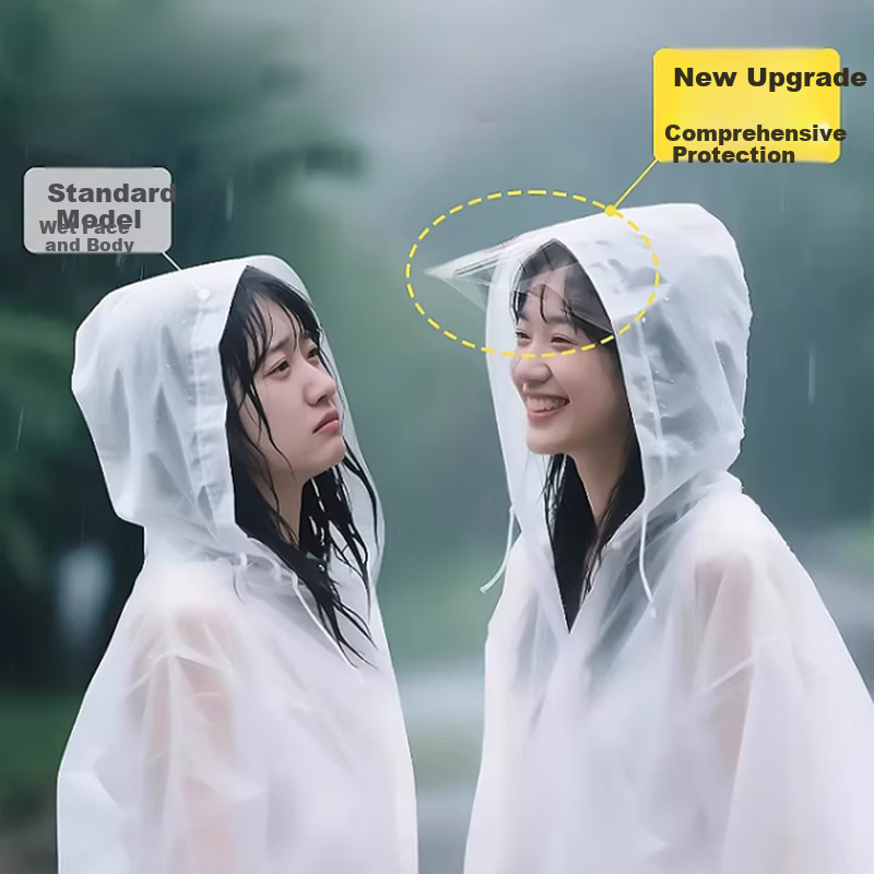 40,000 KM Disposable Raincoat Portable Outdoor Travel Mountaineering Adult Long Thickened Full-Body Waterproof Storm Rain Poncho