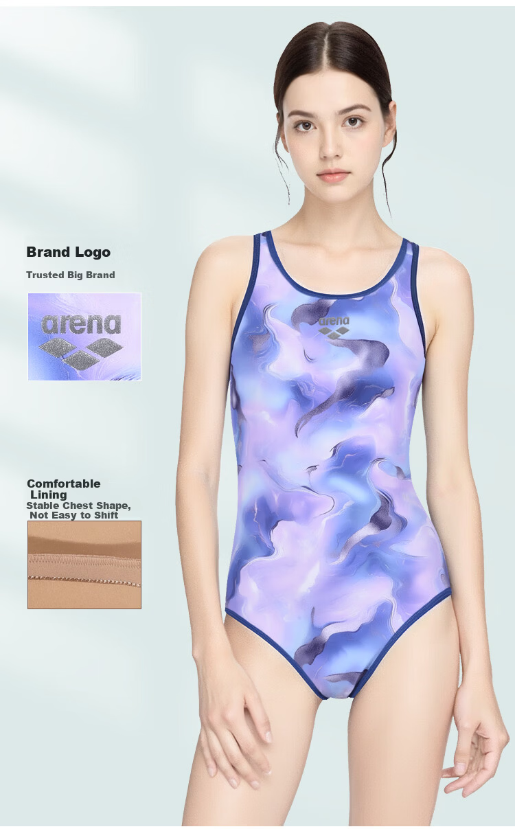 Arena Women's High Elastic Chlorine Resistant Comfortable Slim Fit Sleeveless One-Piece Triangle Swimsuit L 2