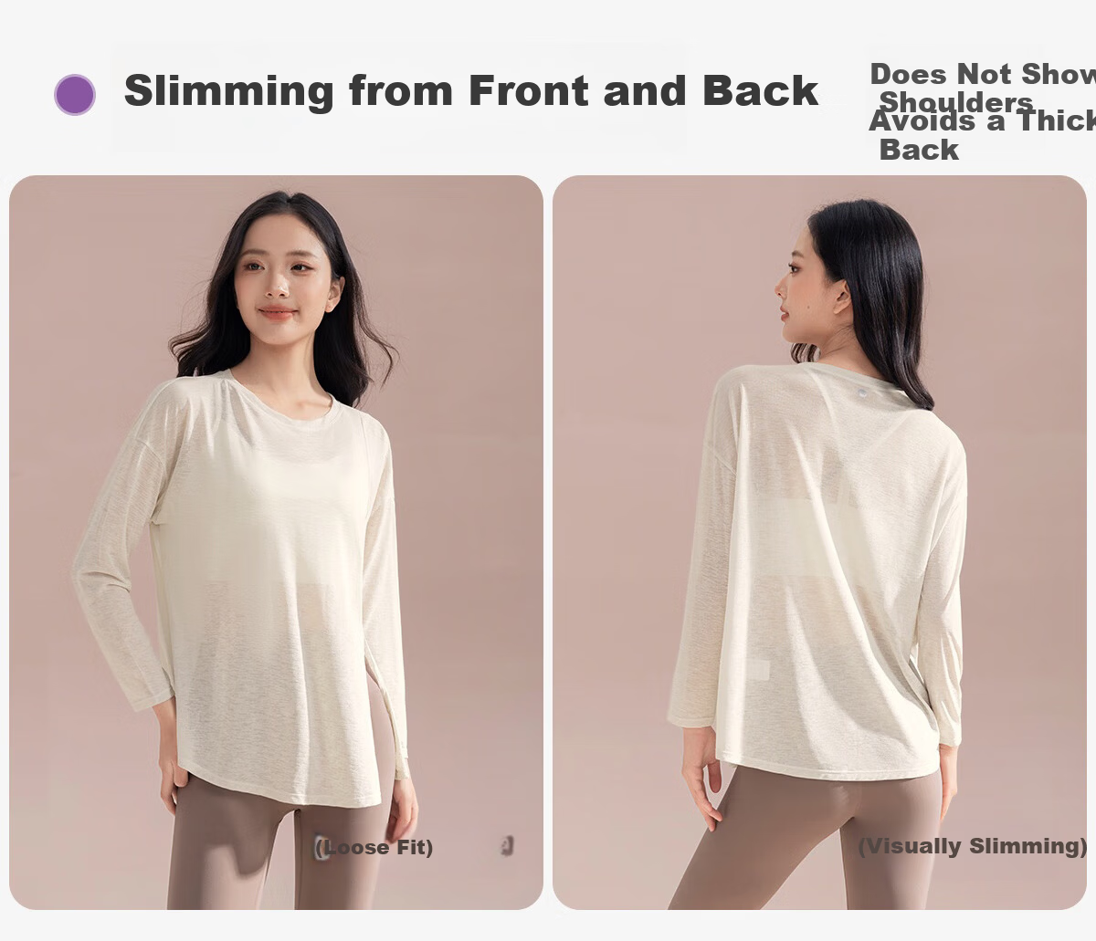 361° Women's Yoga Top Lightweight Loose Breathable Long Sleeve Pullover Professional Pilates Training Fitness Wear 6