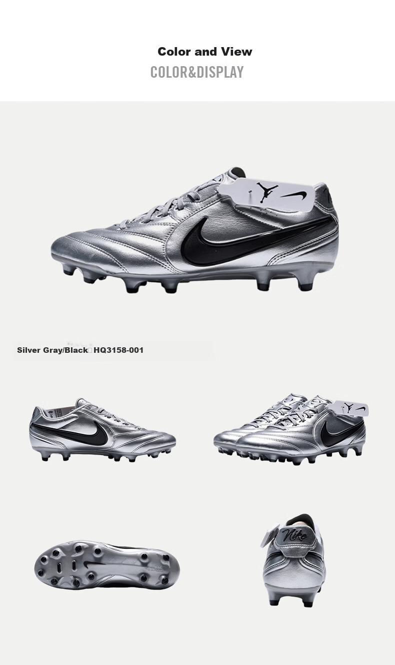 NIKE Men's Soccer Shoes TIEMPO LIGERA PRO FG Sports Shoes HQ3158-001 Silver Size 43 2