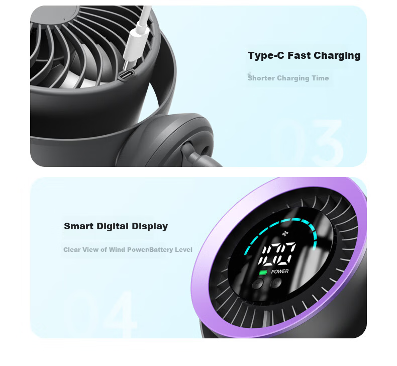AUX Baby Stroller Mini Octopus Folding Desktop Portable Handheld USB Fan Baby Special Outdoor Cooling Essential Long Battery Life 32