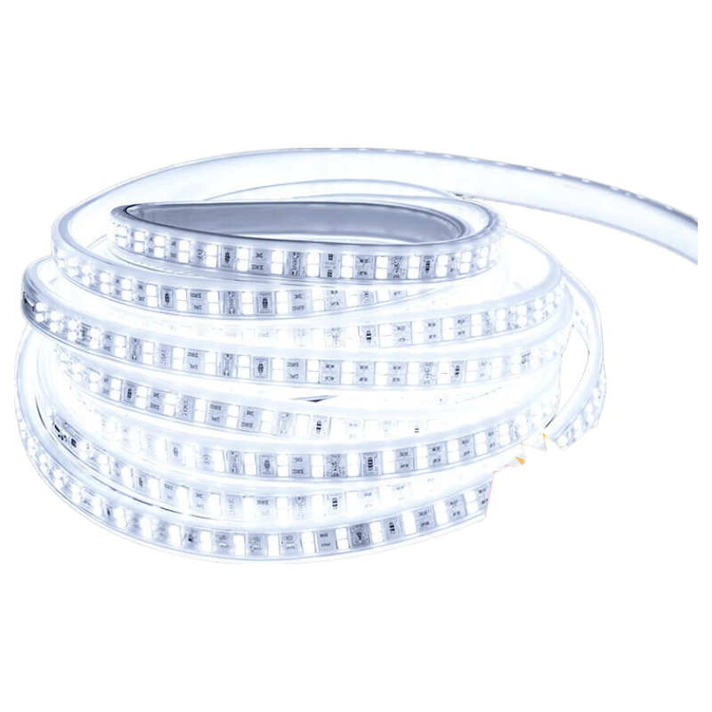 Dexin LED Strip Light 220V High Voltage Outdoor Waterproof Light Hotel Villa Project Super Bright Linear Decorative Light Outdoor Lighting 5m White Light [10W-120 LEDs/m]