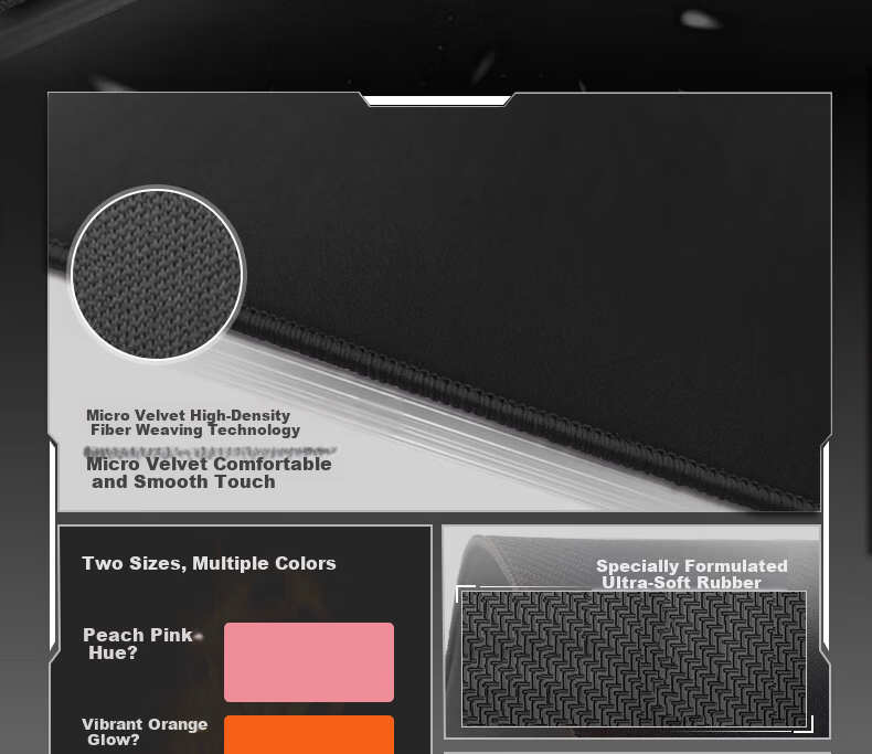 HELLFIRE Gaming Mouse Pad Fast Response FPS Delta Large 520x420x4mm Ultra-Narrow Dense Edge Smooth Surface 3