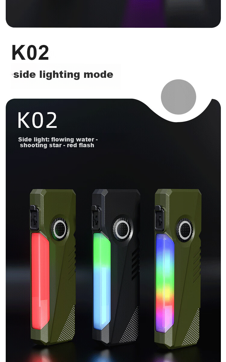Cavalry High-Power Multifunctional Portable Flashlight Laser UV Long Battery Life Side Light EDC Slim Lightweight Magnetic Work Light 8