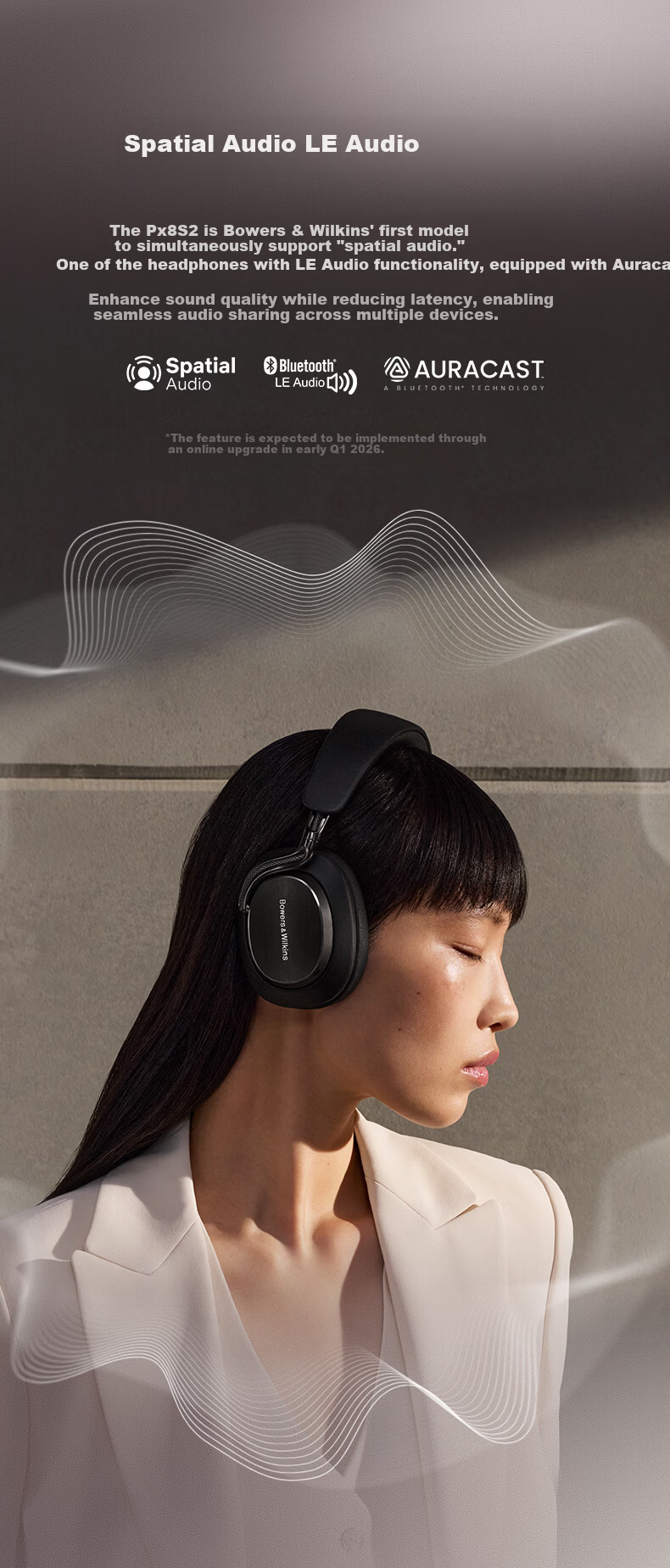 Bowers & Wilkins Px8S2 [New Flagship Release] Wireless HiFi Over-Ear Bluetooth Headphones B&W Smart Active Noise Cancelling High-Fidelity Music Gift Matte Black 9