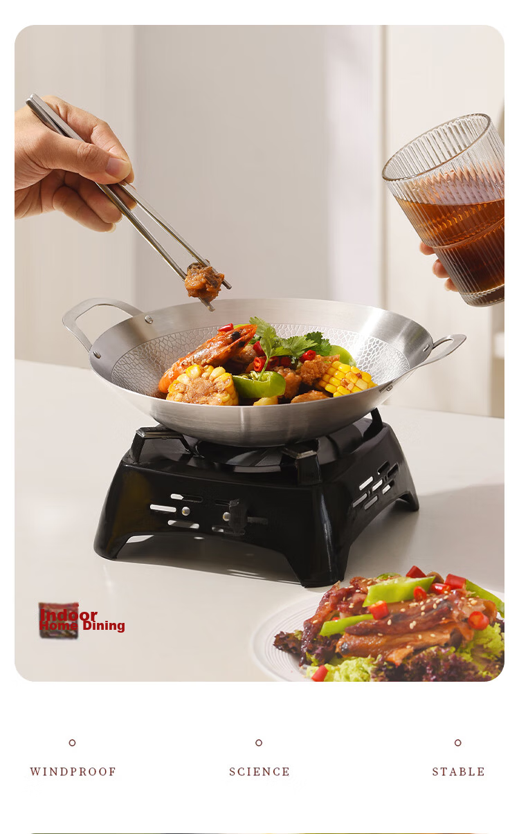 MAXCOOK 304 Stainless Steel Hot Pot Alcohol Stove Small Hot Pot Dry Pot Solid Fuel Outdoor Household 24cm MCT6865 13