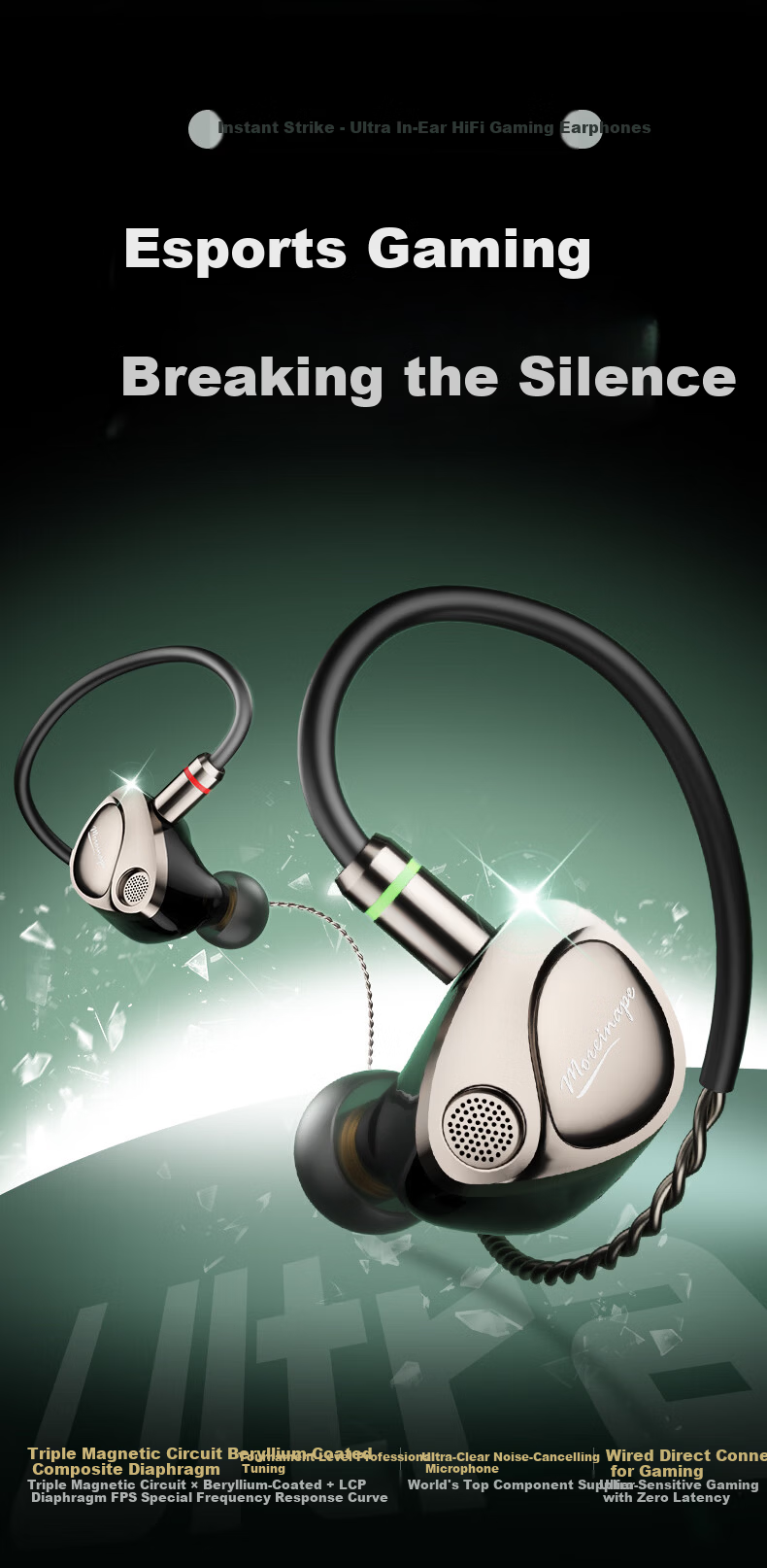 MICROKIA 2026 New In-Ear Gaming Earphones Wired Esports Headset Delta Champion Recommended FPS Positional Audio for PC 5