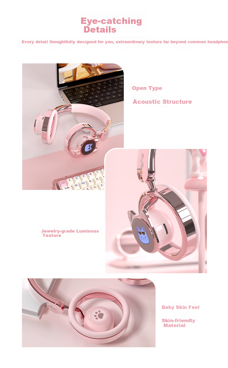SayRose Cat Ear Headphones Apple Wireless Dreamy Starry Sky Atmosphere Huawei Stylish Gift for Girls Girlfriend Wife Bestie Birthday Holiday Summer Blue 9