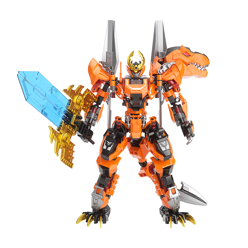 F5 Building Block Tyrannosaurus Rex Mecha Dinosaur Transforming Toy for Boys, Ages 8-12 Birthday Gift