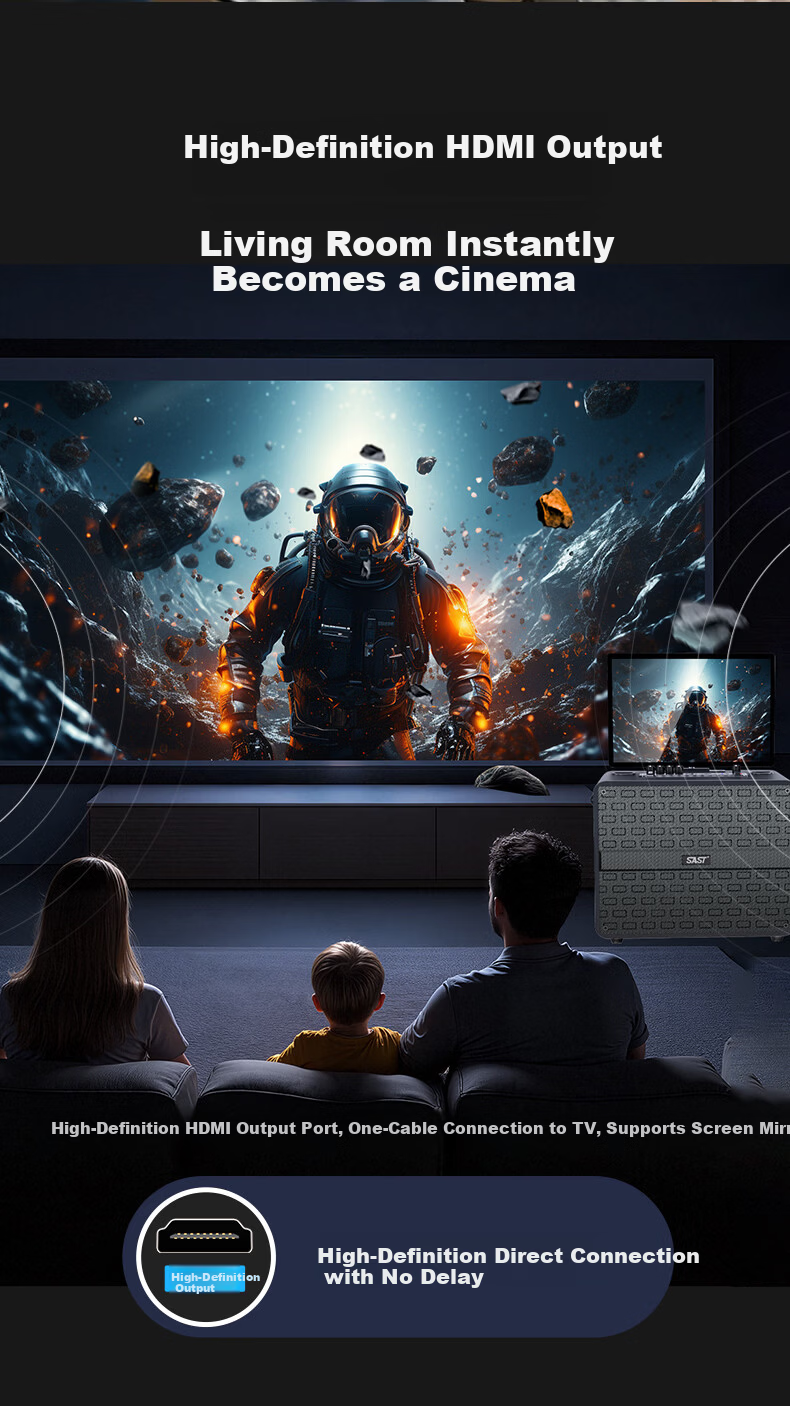 SAST Karaoke Song Machine All-in-One Speaker Home KTV Sound System Outdoor Square Dance Singing Speaker Mobile KTV with Display SW83 Father's Day Gift 18