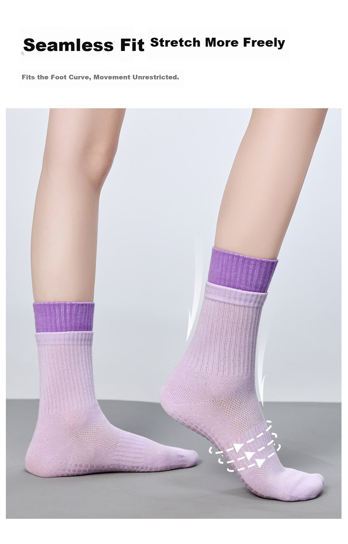 Keep Patchwork Mid-Calf Sports Yoga Socks One Size 35-39 Ice Berry Pink 4