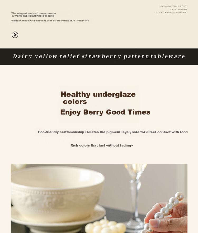Yomerto Ceramic Dinnerware Set with Underglaze Color Bowls and Plates, High-Quality Home Tableware for Weddings and Housewarming 6