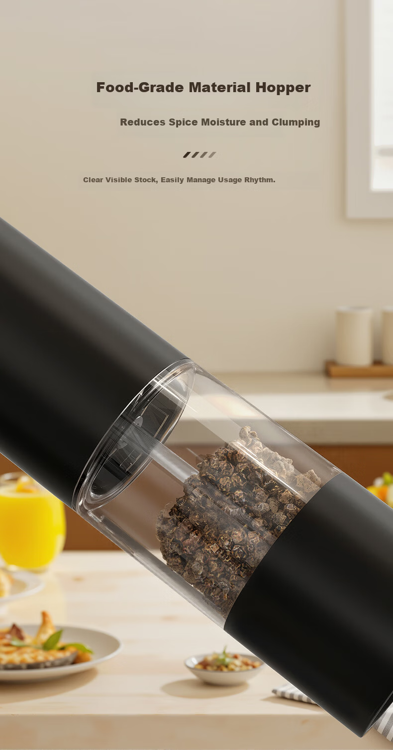 CLITON Electric Pepper Grinder Rechargeable Household Electric Grinder for Sichuan Pepper Black Pepper Sea Salt, 2-Pack 9