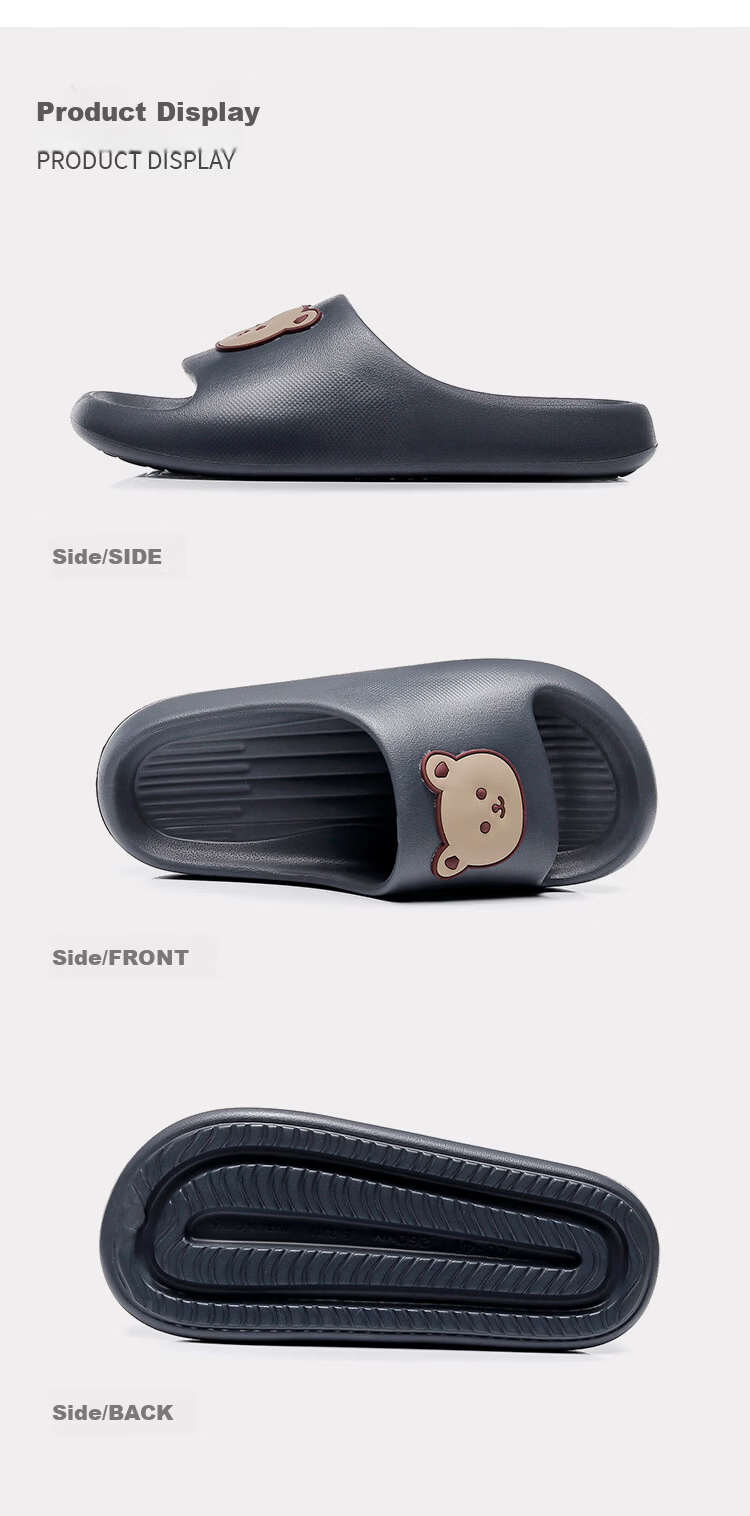 Ganmai Men's Plus Size Slippers 4647 Summer Indoor Home Extra Wide Non-Slip Cool Slippers for Women Pink Size 38-39 9