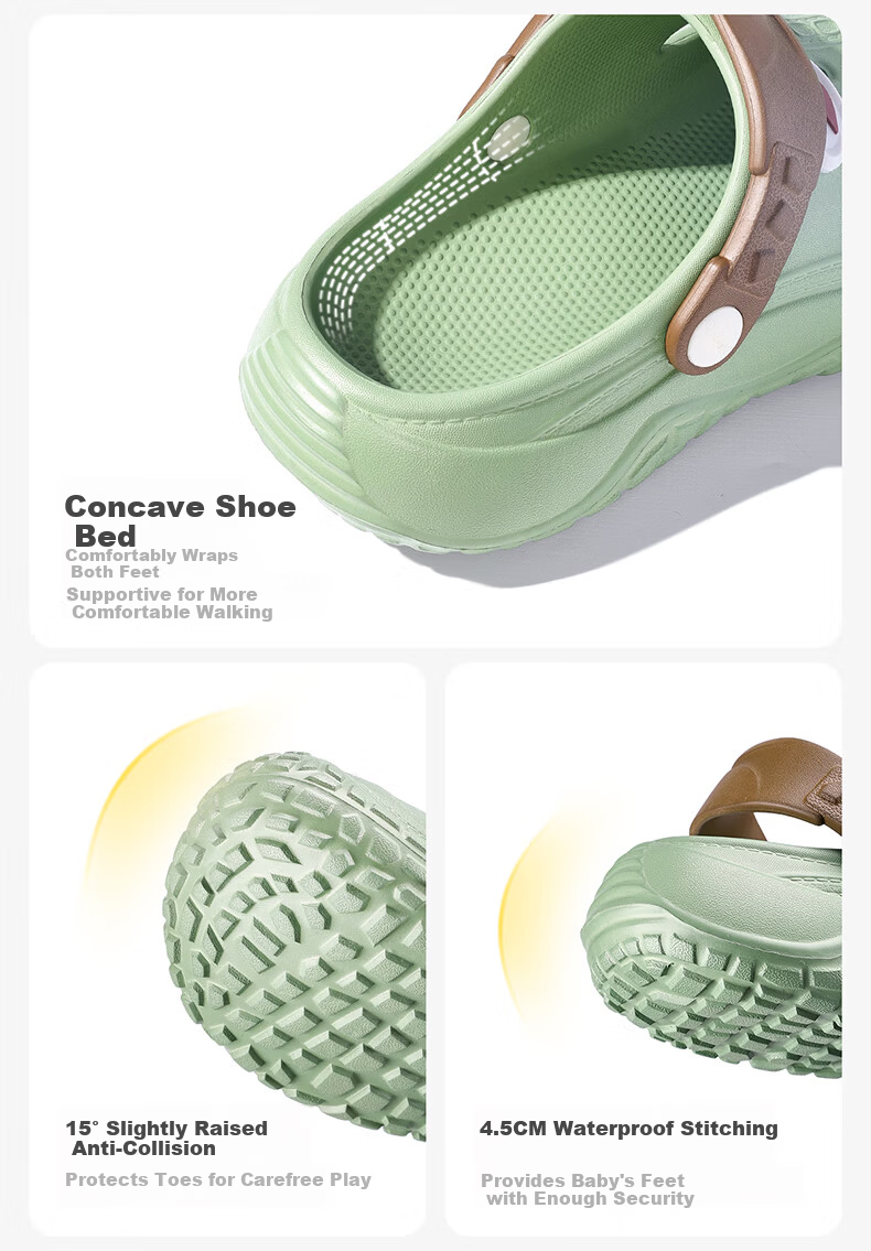 BALABALA Boys' Summer Breathable Closed-Toe Outdoor Lightweight Kids' Sandals Girls' Beach Shoes Children Youth Slippers 7