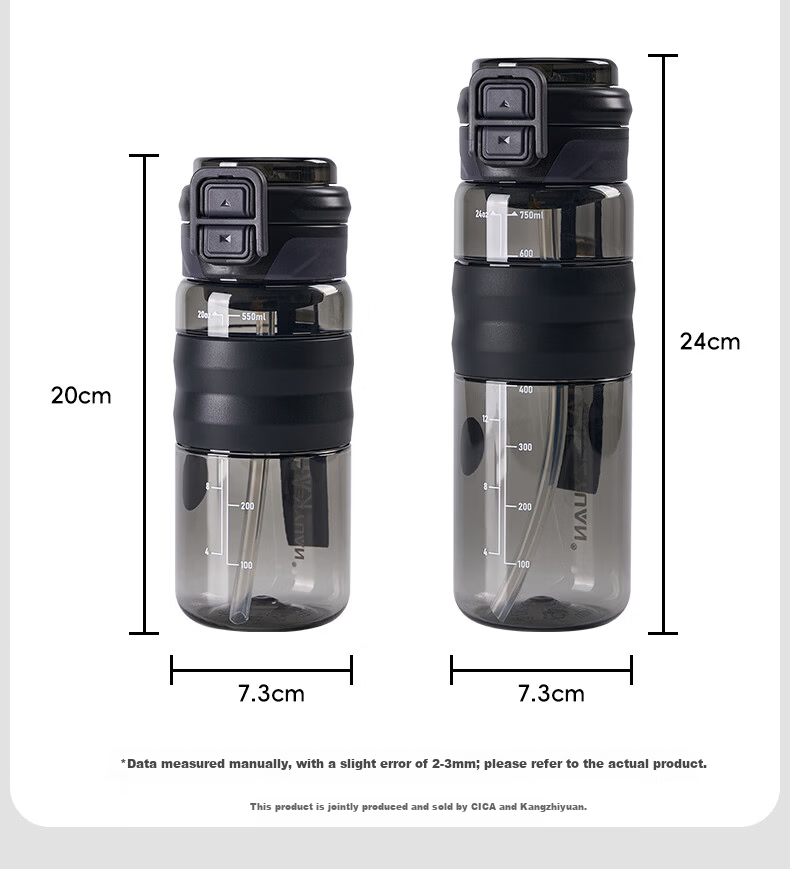 Cica Student Sports Water Bottle Large Capacity Tritan Plastic High Temperature Resistant Cup for Men 9