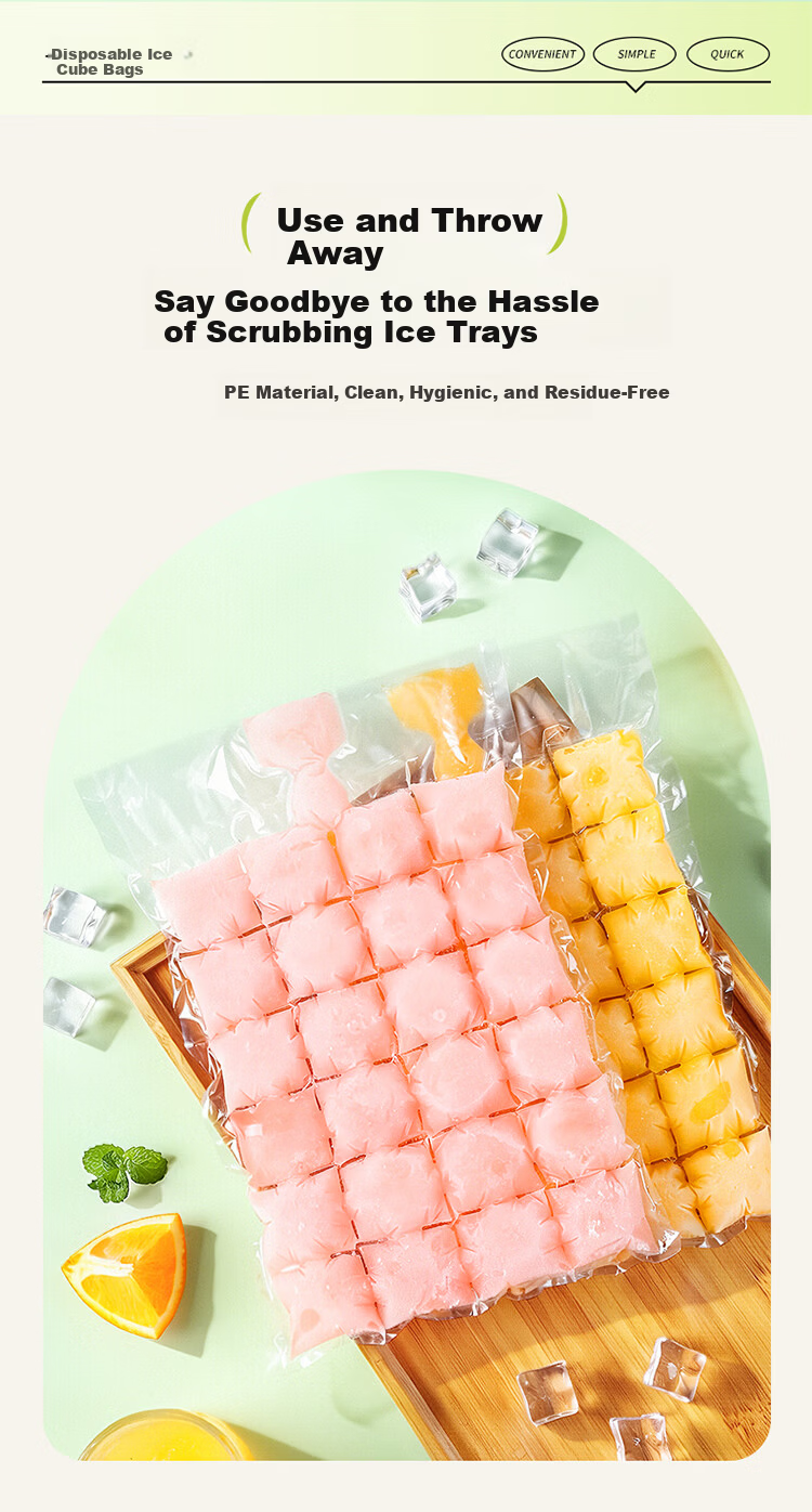 Extreme Space Ice Cube Bags Disposable Ice Bag Self-Sealing Ice Making Tool 60 Pieces with Funnel 4