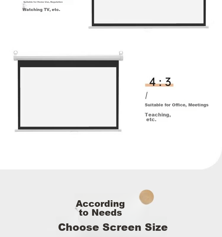 Ganyi HD Manual Self-Locking Projection Screen White Fiberglass C100 100-inch 16:9 for Home Office Education Hidden Ceiling Wall Mount Compatible with XGIMI, JmGO, Dangbei, Epson 17