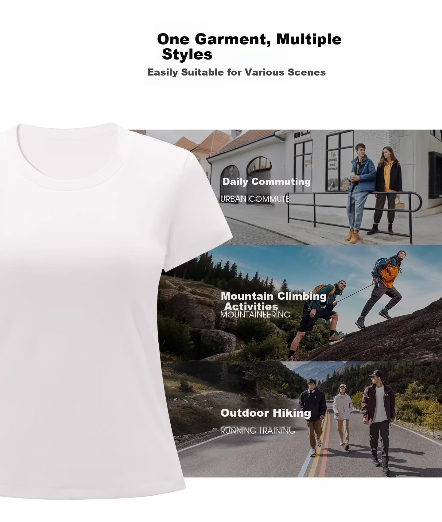 CAMEL Outdoor Casual Women's Shoulder T-Shirt 26 Spring Summer Breathable Stretch Slim Cotton Sports Tee K092 12