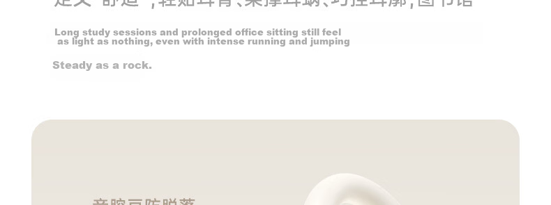 IKF Zhaoyue Clip-on Bluetooth Earphones Wireless Open Bone Conduction Non-In-Ear Zero Sensation Cushion Ultra-Long Battery Life Sports for Huawei Apple Yunyan White 32